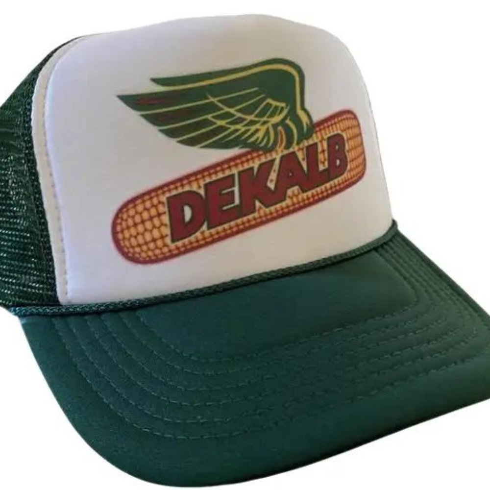 Retro Farmer Vintage Dekalb Seeds Hat Corn Gro Trucker Hat Adjustable Dark Green
